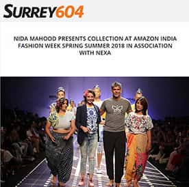 Top Indian Fashion Designer Nida Mahmood featured in Surrey-604 for DEIVEE